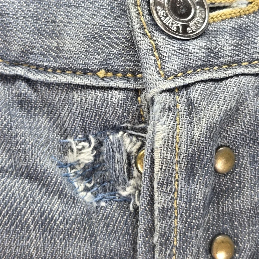 Vintage Levis Engineered Jeans Mens 31x32 Gray Buckle Back Twisted Button Fly